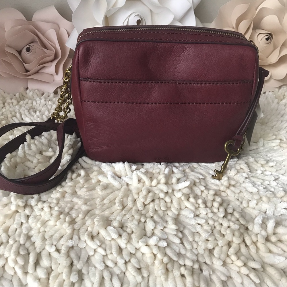 Fossil Aria Cabernet Small Crossbody Cabernet